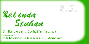 melinda stuhan business card